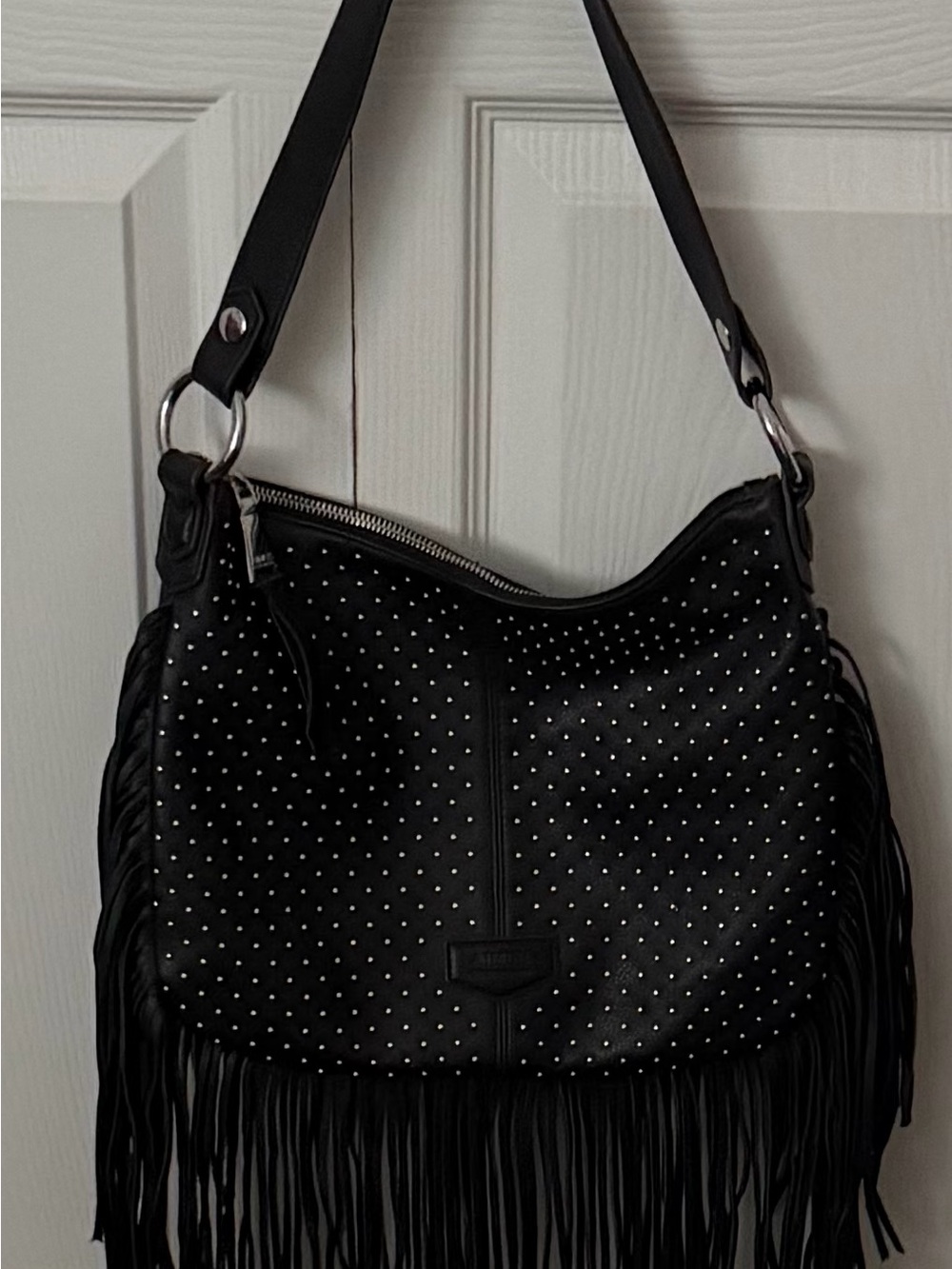 Aimee Kestenberg Black Fringe Leather Shoulder Bag